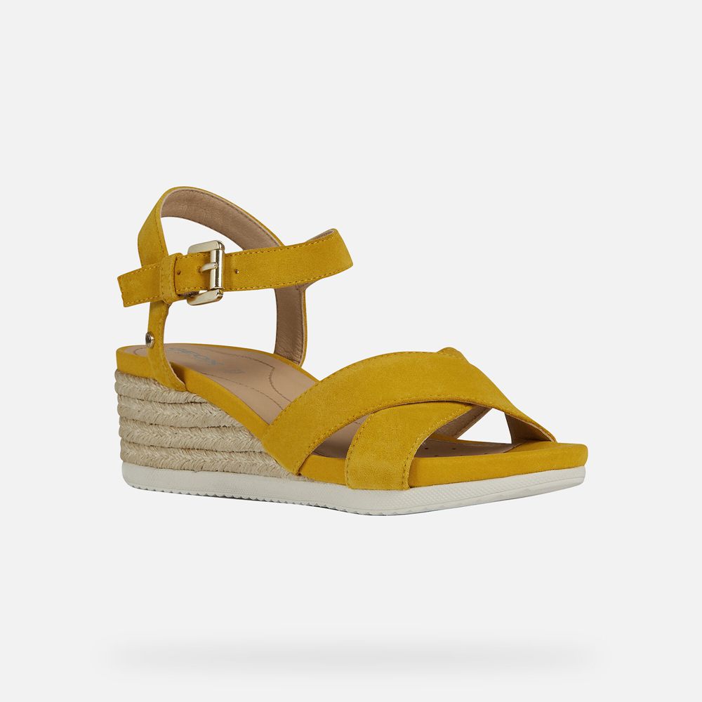 Geox Sandals Yellow Ischia - Geox Womens Shoes - FJYBNW384